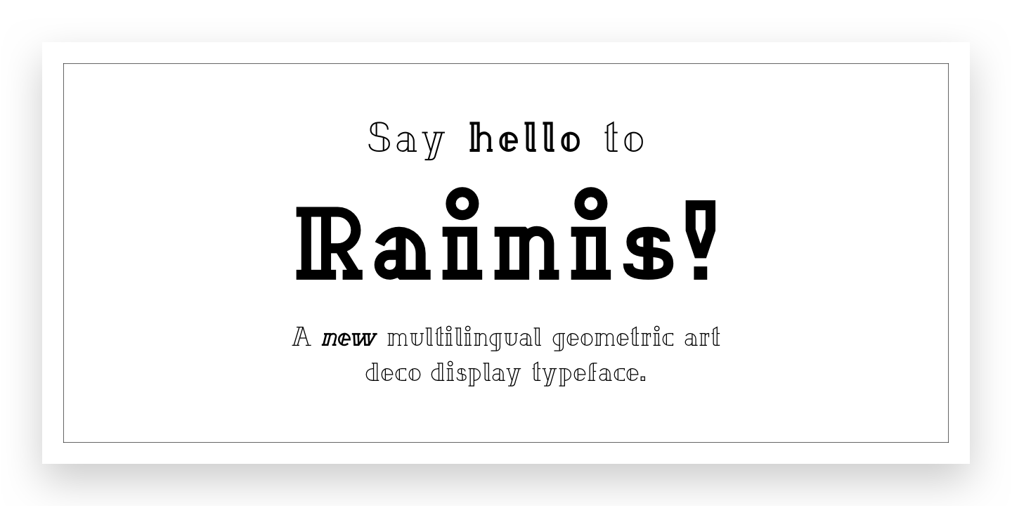 Rainis Medium Font preview